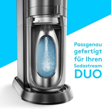 Преміальна пляшка з нержавіючої сталі 1 л дуже велика сумісна з SodaStream Duo - Безпечна для вуглекислого газу - Можна мити в посудомийній машині - Пляшка для пиття з нержавіючої сталі