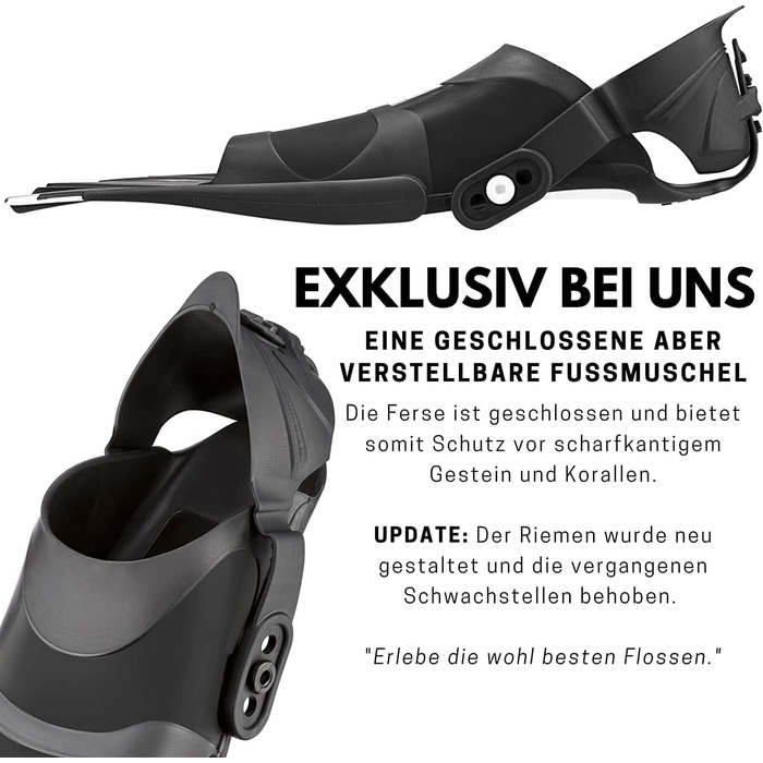 Регульовані короткі ласти Khroom для дорослих, розміри 36-47 Для підводного плавання та плавання - Зроблено в Італії - Преміальні ласти для дайвінгу з сумкою через плече Ласти для плавання, розміри 42-47, сині