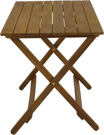 Складаний садовий стіл DEGAMO Bahia 90x60 см, коричневий колір акації, олійний, для вулиці, сертифікований FSC