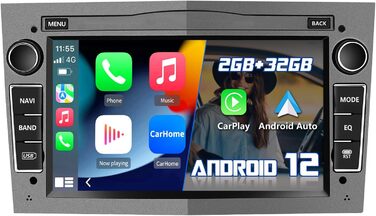 Автомобільна стереосистема AWESAFE Android 12 для Opel 2 DIN радіо з Navi, Carplay підтримує DAB WiFi Bluetooth MirrorLink 7-дюймовий екран FM-радіо - чорний (Android Grey)