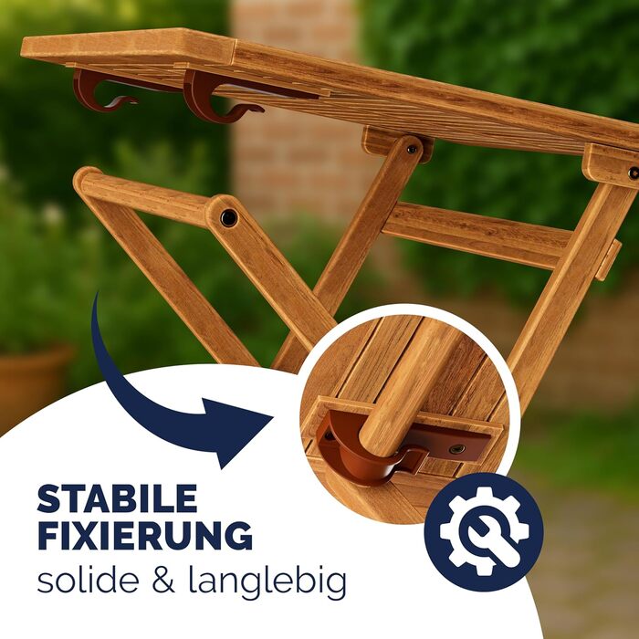 Садовий стіл Casaria, балконний стіл, всепогодний, складаний, дерев&39яний, 70x70 см, вантажопідйомність 80 кг, балкон, сад, тераса, складаний стіл, стіл для посадки рослин, колір акації коричневий