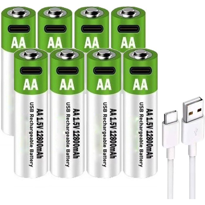 Літієві акумуляторні батарейки типу АА 1,5 В, 12800 мА·год