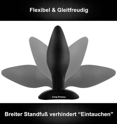 Набір анальних пробок Long.Session, з силікону, три розміри Ø2,8 см, Ø4,0 см, Ø4,5 см