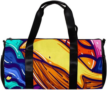Спортивна сумка, маленька дорожня сумка, сумка для йоги, барвисте мистецтво, абстрактні кити, сумка для фітнесу на відкритому повітрі, ручна поклажа