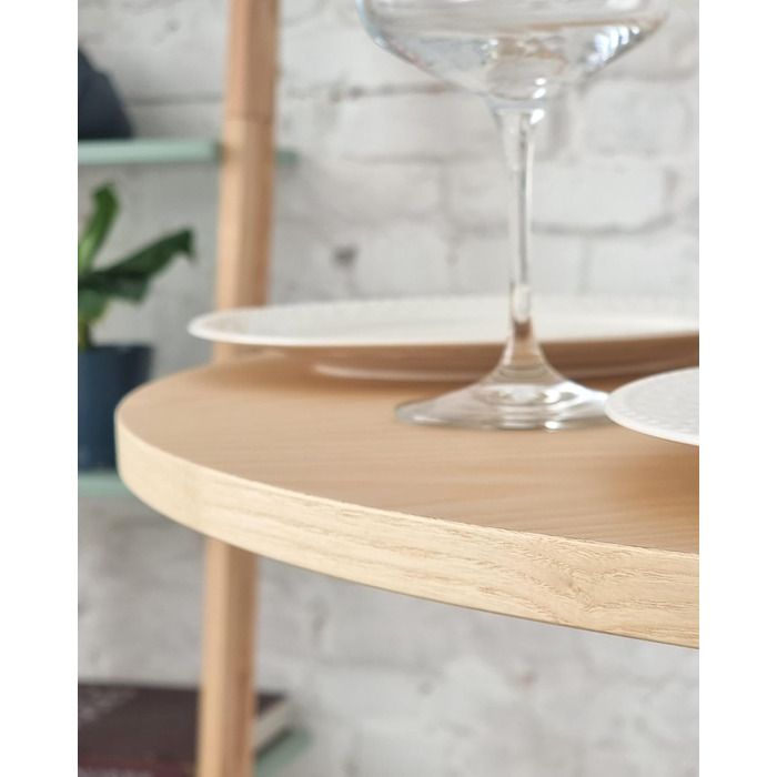 Круглий обідній стіл з дерева 80 см Ясен 80x80