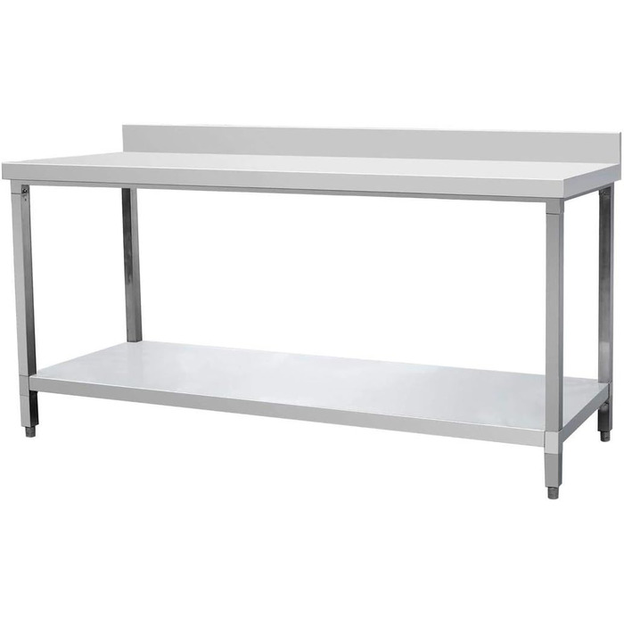 Стіл з нержавіючої сталі GS Multitrade робочий стіл 180 см кухонний стіл з нержавіючої сталі з піднятим краєм розбірний стіл, стіл з нержавіючої сталі розбірний стіл