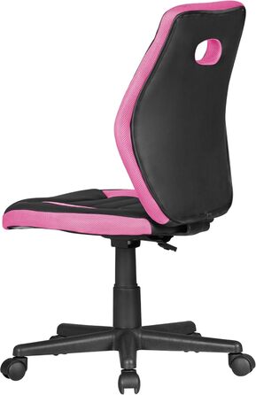 Дитяче письмове крісло FineBuy для дітей віком від 6 років зі спинкою, ергономічне поворотне крісло, регульоване по висоті дитяче крісло, безпідлокітне дитяче письмове крісло, рожеве