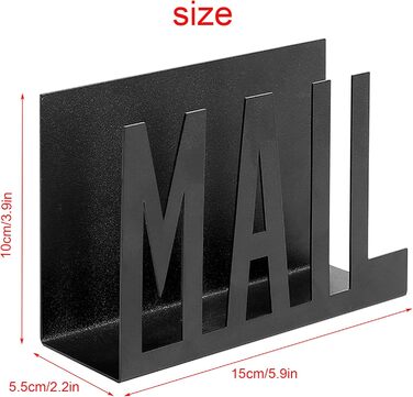 Металева підставка для листів Офісний лоток для документів Металевий декоративний лоток для листів Пошта Економія місця Легке використання Багатоцільовий письмовий стіл для документів, що не тьмяніє, Домашня школа (чорний)