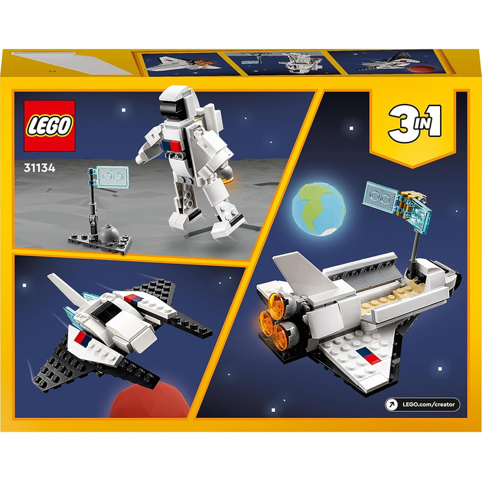 Іграшка LEGO 31134 Creator Space Shuttle 3in1, щоб стати космонавтом і космічним кораблем, конструктор для дітей, хлопчиків, дівча