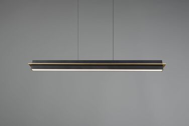 Стеля LED-підвіс Trio Leuchten Emerson 346710180, матовий чорний/золотий метал, 22 Вт LED, регульована висота, плавне налаштування кольору світла, 4-позиційний сенсор