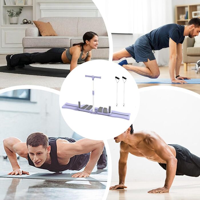 Набір для пілатесу Reformer Тренажер для м&39язів живота - Складаний пристрій для тренування м&39язів живота та вправ для кора для жінок та чоловіків, фіолетовий