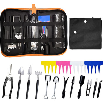 Набір інструментів для бонсай та сукулентів, 30 предметів комплект для початківців, включаючи килимок для пересадки, чохол з PU-шкіри та секатор для бонсай. Ідеальний подарунок для жінок та любителів рослин.