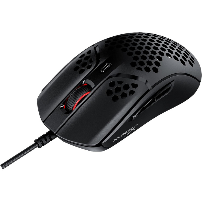 Ігрова миша HyperX Pulsefire Haste - надлегка, 59 г, стільниковий корпус, шестигранний дизайн, кабель HyperFlex, до 16 000 DPI, 6