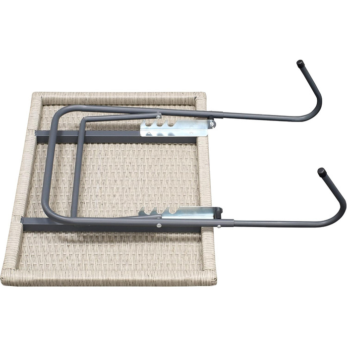 Підвісний балконний столик Roma 60x40 см, металевий каркас сірий поліратан, регулюється в кількох положеннях, ідеально підходить для невеликих приміщень