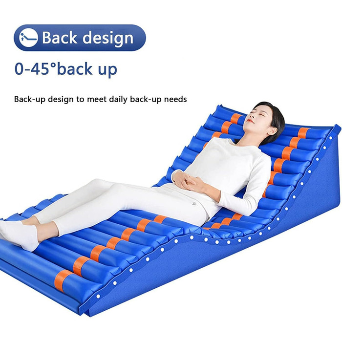 Протипролежневий матрац FOOJO, матрац зі змінним тиском, функцією підйому та перекидання вліво/вправо, медичний надувний матрац для профілактики пролежнів та виразок під час декубіту