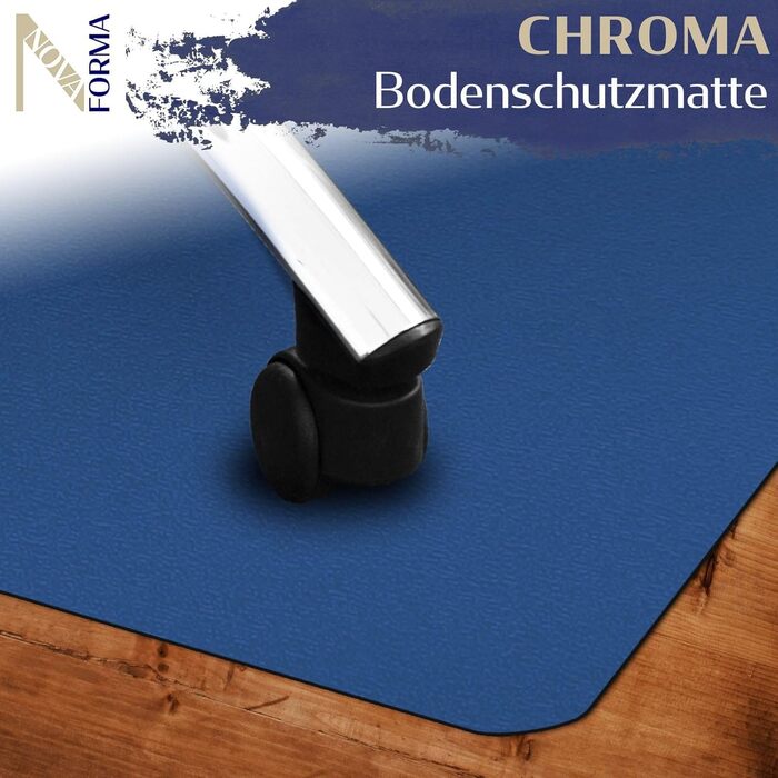 Захисний килимок для твердих підлог NOVA FORMA Chroma - кольоровий килимок для офісних крісел виготовлений з міцного, нековзного пластику PE без BPA - захищає від подряпин та зносу - 116x150 см, синій