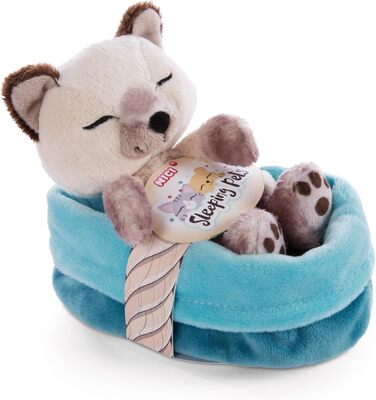 М'яка іграшка NICI Sleeping Pets сіамська кішка в кошику, 12 см