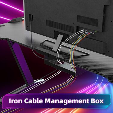 Ігровий стіл Storeo Imp, 160 x 70 x 80 см, МДФ / сталь / вуглецеве волокно, чорний