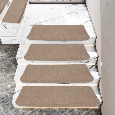 Сходинки, нековзні, 65 x 25 см, безпечні для дітей, людей похилого віку та домашніх тварин, з багаторазовим клеєм, 65 x 25 см, коричневі, 15 шт. 65 x 25 см (коричневі - 15 шт. )