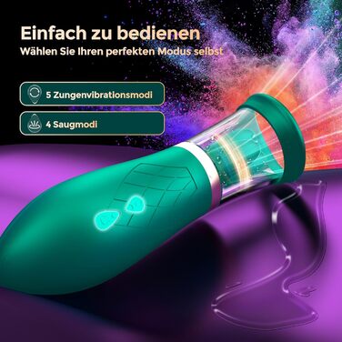 Вібраційна секс-іграшка FIDECH для жінок, стимулятор клітора для неї з 4 режимами всмоктування, 5 режимів язика, вібратор, що обертається на 360, вібратор для язика, секс-іграшка для пар, екстремальна секс-іграшка, зелений
