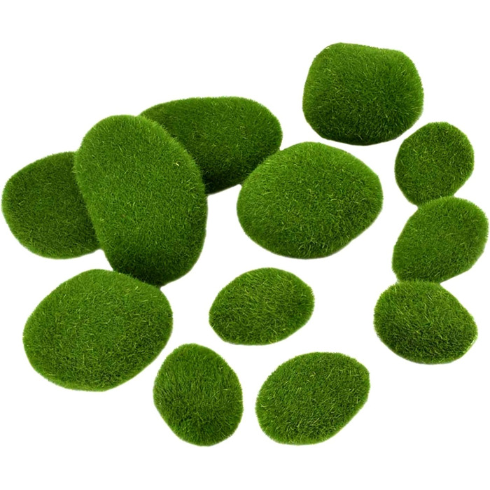 Штучні мохові камені Amacoam Розмір мохових куль Штучні декоративні свіжі мохові камені легкі, виготовлені за допомогою електростатичної адсорбції Застосовуються до казкових садів, квіткових композицій, тераріумів