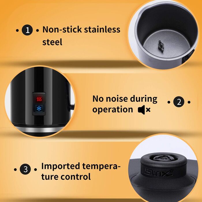 Піноутворювач для молока електричний 500 Вт 240 мл, для гарячого та холодного молока з 3 режимами Піноутворювач для молока для кап