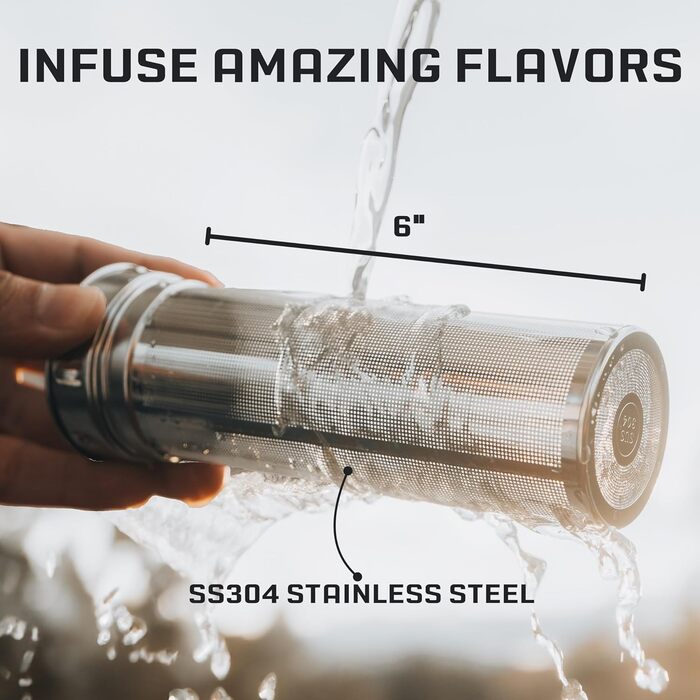 Заварник для чаю Vesmoon Vessence, ізольована пляшка для розсипного чаю, пляшка для води з фруктовою вставкою, пляшка для води з с