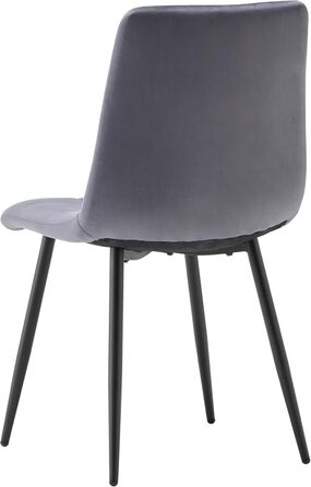 Обідні стільці, оббиті оксамитом, комплект Milano з 4 шт. , сірий, 521252.