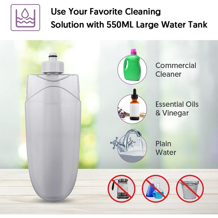 Швабра з функцією розпилення - HOMSIER Spray Mop Швабра для підлоги Швабра для швидкого прибирання з резервуаром для води 550 мл і