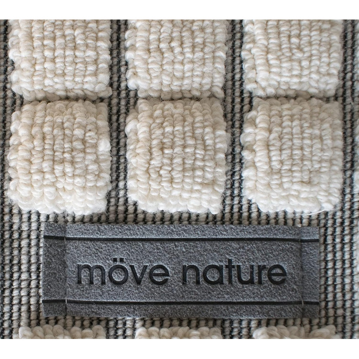 Килимок для ванної mve Eden з картатим візерунком, 60 x 100 см, виготовлений зі 100 бавовни, натуральний / чорний, натуральний одинарний