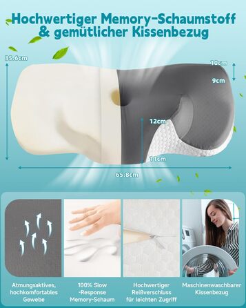 Подушка для зняття болю в шиї IDEA, ергономічна подушка для шиї, ортопедична подушка з піни з ефектом пам&39яті, подушка для сну на боці, спині та животі, подушка для підтримки шиї проти хропіння