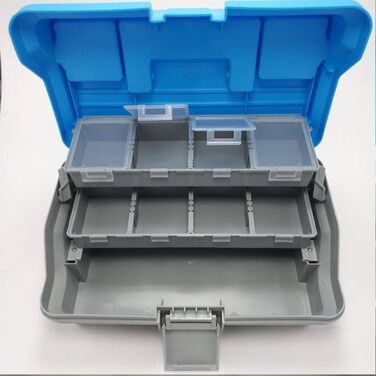 Ящик для рибальських снастей Cuifati з ручкою, тришаровий ящик з ABS-пластику для зберігання рибальського спорядження, футляр для зберігання рибальських аксесуарів, 32 x 15 x 20 см