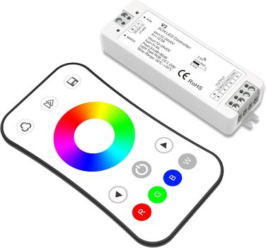 Комплект контролера світлодіодної стрічки RGB RF контролер Світлодіодний пульт дистанційного керування Радіочастотний контролер для світлодіодних стрічок RGB 12-24 В постійного струму