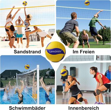 Волейбольний м'яч Lemondo Soft Play Pro (з насосом), Водонепроникний, Для пляжу/басейну та приміщень, Тренувальний/Ігровий