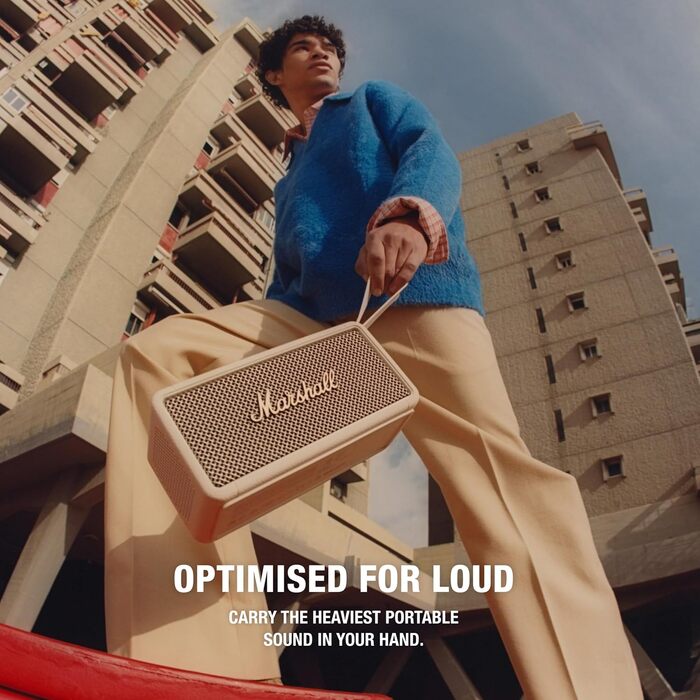 Бездротова портативна Bluetooth-колонка Marshall Middleton, понад 20 годин автономної роботи, водонепроникність IP67 - кремовий