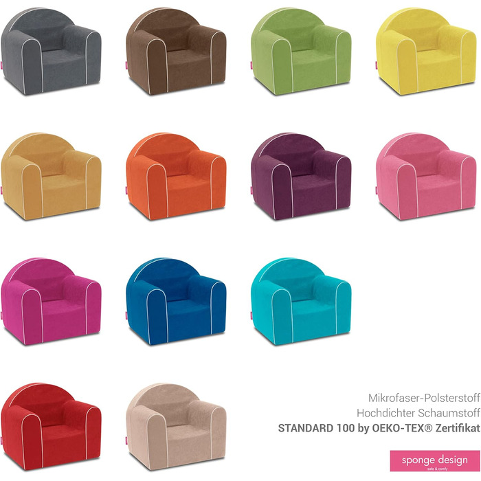 Дитяче крісло від 1 року - Дитяче крісло - Міцне, зручне, виготовлене з пінопласту - зі знімним чохлом, який можна прати - Ідея подарунка, подарунок на 1-й день народження для дівчаток та хлопчиків - Жовте