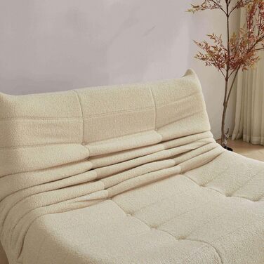 Диван-мішок okwish, гігантський двомісний диван, виготовлений з флісу, великий диван-лінька, ідеально підходить для читання та відпочинку в приміщенні та на вулиці, бежевий бежевий двомісний 1 плюшевий