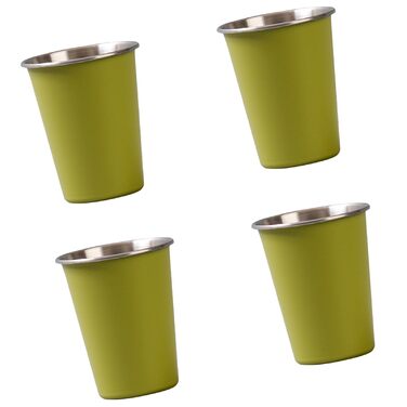 Елементні портативні чашки з нержавіючої сталі для кави, молока, пива, штабельовані кемпінгові чашки для води для подорожей на свіжому повітрі та походів, штабельовані кемпінгові посуди для води та столового посуду для походів, 4-