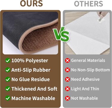 Сходинки для внутрішніх сходів, нековзні з гумовою основою, без залишків, підходять для дітей, людей похилого віку та домашніх тварин, можна прати в пральній машині, 20,3 x 76,2 см, коричневі