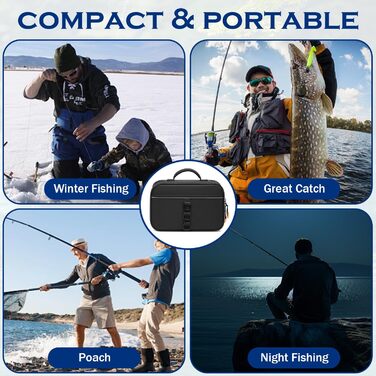 Маленька рибальська сумка з 4 одинарними та 2 подвійними кишенями для риболовних приманок, волосіні, гачків, грузила