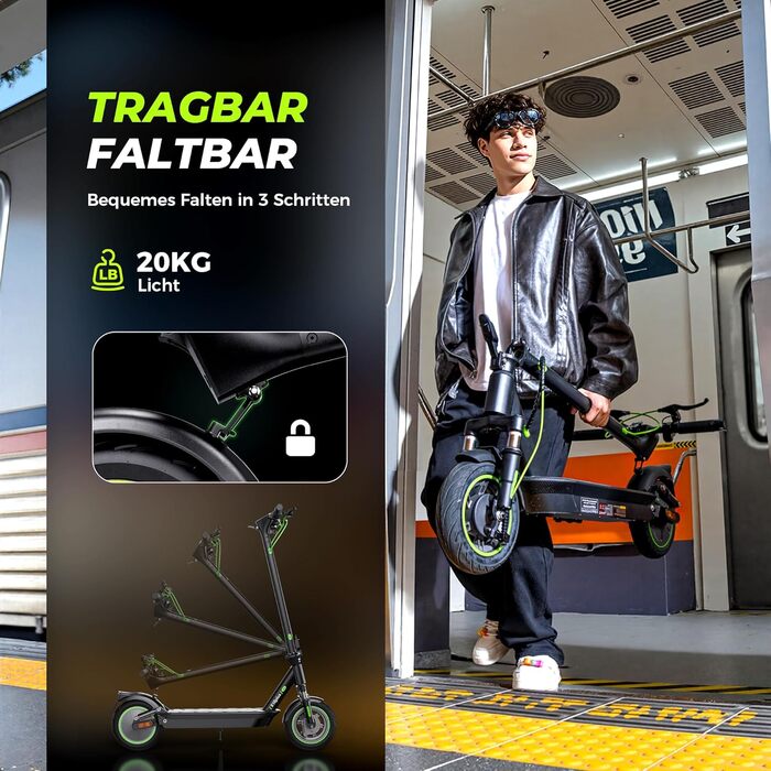 Електросамокат з допуском до дорожнього руху, максимальний запас ходу 60 км, електросамокат з поворотниками, 10-дюймовий електросамокат з підвіскою та додатком, складаний електросамокат до 120 кг, електросамокат потужністю 500 Вт для дорослих.