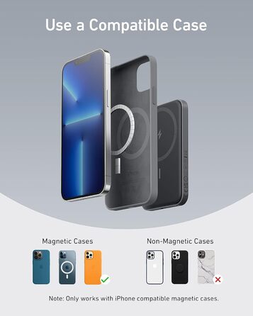 Магнітний павербанк на 5000 мАг з кабелем USB-C, сумісний лише з iPhone 13/13 Pro / 13 Pro Max, 12/12 Pro / 12 Pro Max Black, 621