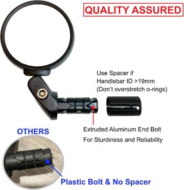 Велосипедне дзеркало Hafny, лінза з нержавіючої сталі, безпечне дзеркало заднього виду, лінза з нержавіючої сталі 62 мм