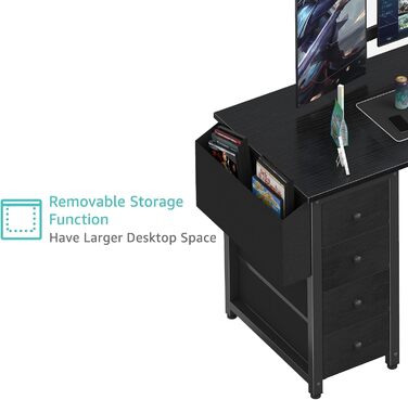 Г-подібний ігровий стіл Lufeiya з шухлядами та полицями для зберігання, кутовий комп&39ютерний стіл 49,5 дюймів з розеткою для дому, офісу, спальні, Г-подібні підліткові ПК-стіли чорного кольору, 40,5 дюймів