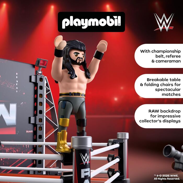Ігровий набір з рингом, фігурками CM Punk, Seth Rollins, рефері, оператора та аксесуарами Для фанатів від 5 років 71956