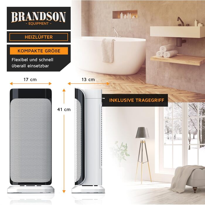 Тепловентиляторний обігрівач потужністю 2000 Вт з пультом дистанційного керування - Великий та потужний - Лауреат нагород - Енергозберігаючий та тихий - Підходить для ванної кімнати, вітальні, дитячої кімнати та немовлят - Функція коливання - Обігрівач - 