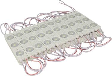 Світлодіодний модуль LEDLUX 20Pcs Strip Brick з 3 SMD 2835 DC 12V IP67 з лупою на 160 градусів для буквених знаків (теплий білий 3000k) 3000K.