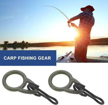 Комплектів Micro Rig Swivels Terminal Tackle Standard Run Ring Kit for Carp Fishing Carp Coarse Fishing Tackle Rings Rigs Connector, 16