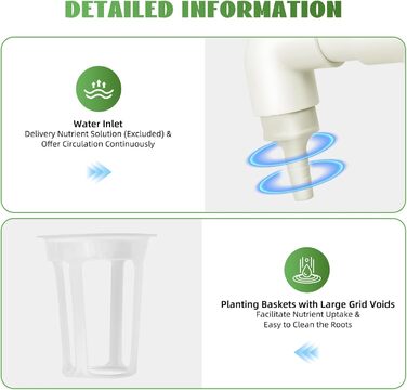 Яруси, 36 отворів, плантатор із труб ПВХ, з водяним насосом, система гідропонного вирощування, білий, 4