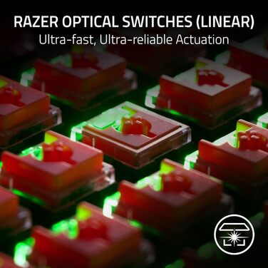 Бездротова низькопрофільна оптична ігрова клавіатура (лінійні оптичні перемикачі, гіпершвидкісний бездротовий зв'язок, Bluetooth 5